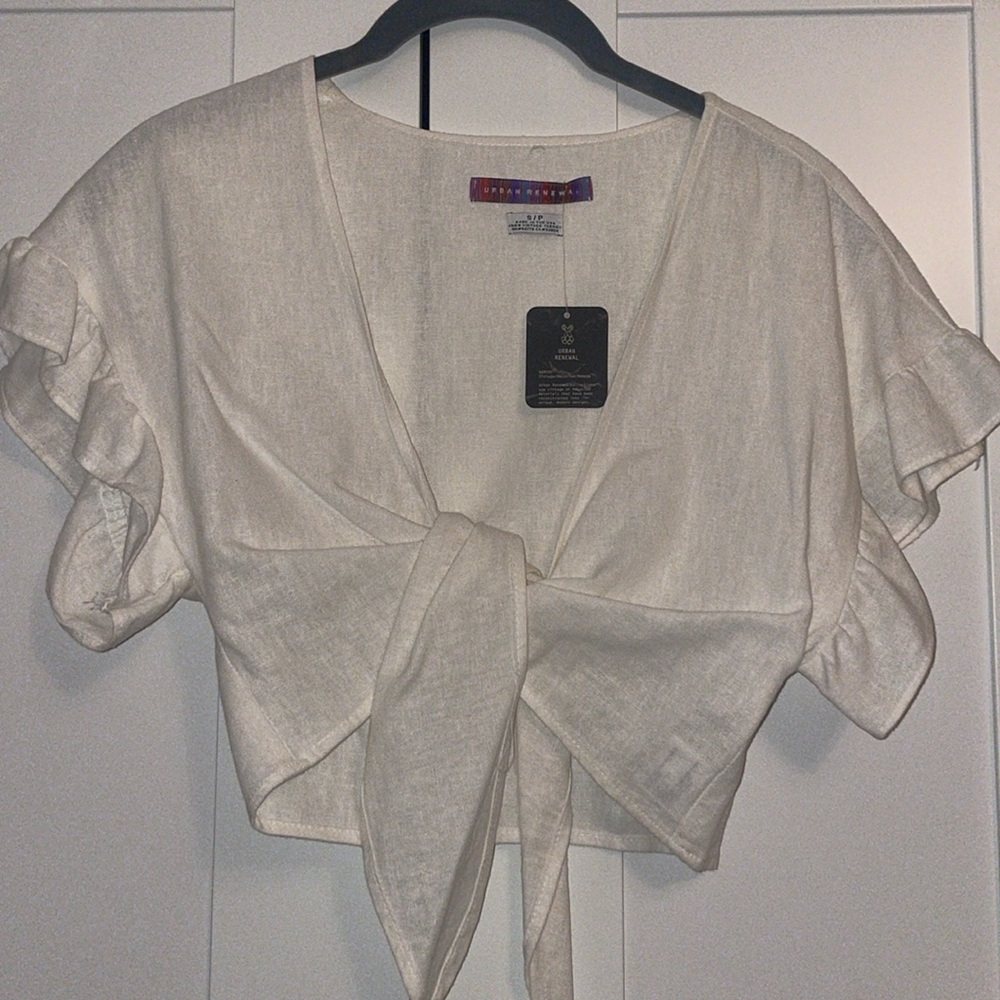 Urban outfitters linen wrap top